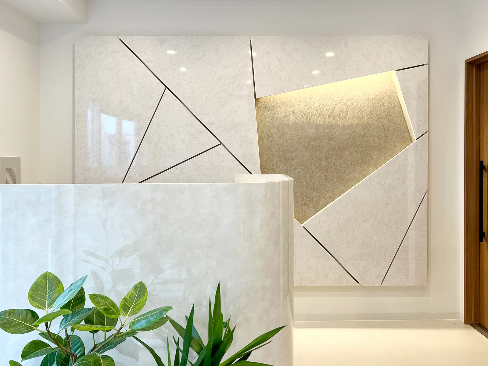 美容院店舗様受付カウンター・壁面造作